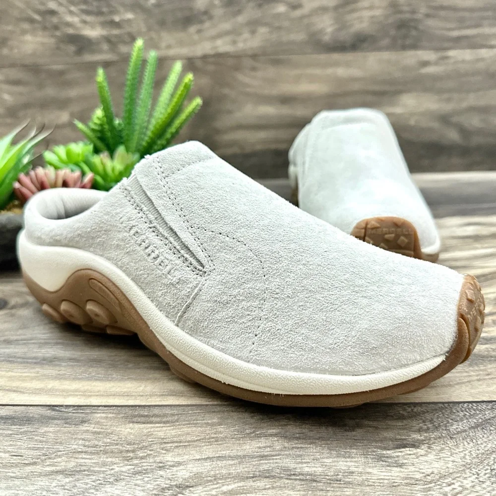 ❌SOLD❌NIB Merrell Jungle Slide Clogs Suede Birch Womens 9M 40 - Picture 4 of 12
